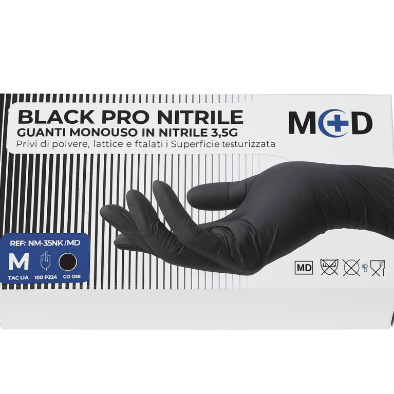Black Pro Nitrile Handschoenen (Maat M)