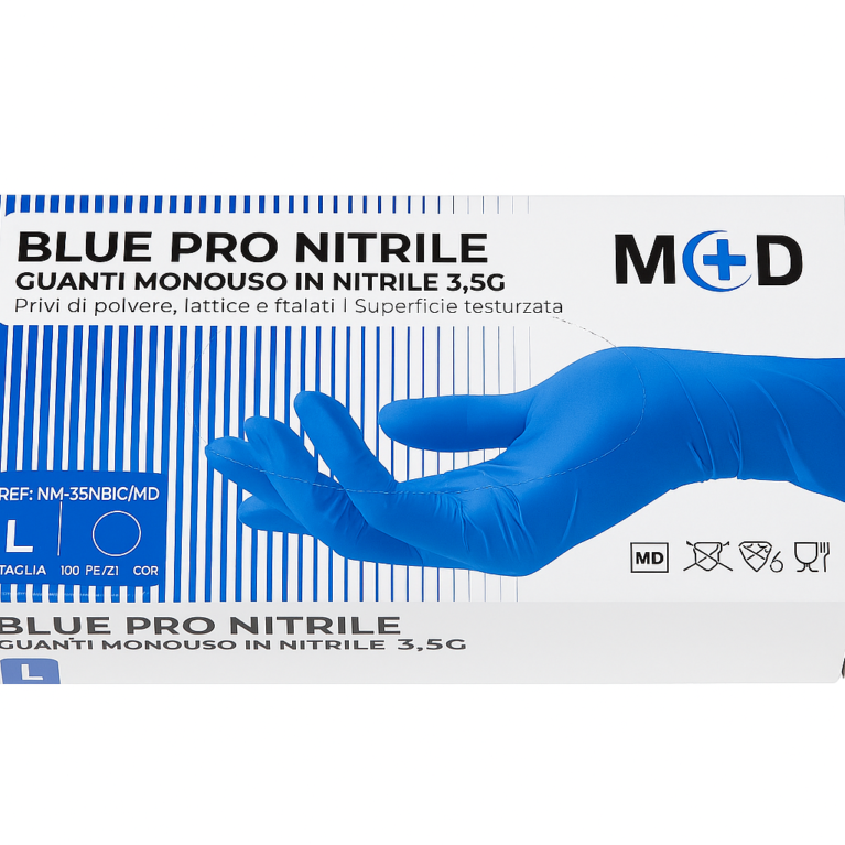 Blue Pro Nitrile Handschoenen (Maat L)